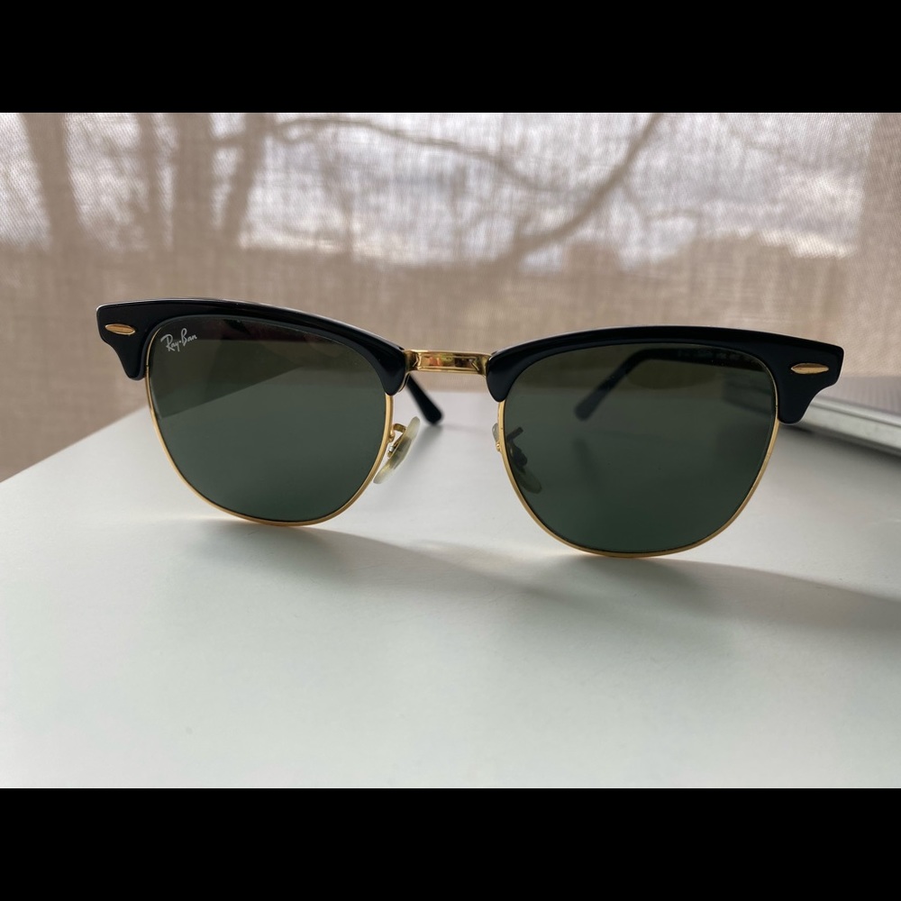 RayBan Clubmaster Sunglasses Black Gently Used